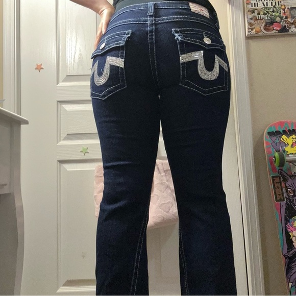 True Religion Dark Blue Flare Jeans - Picture 5 of 13